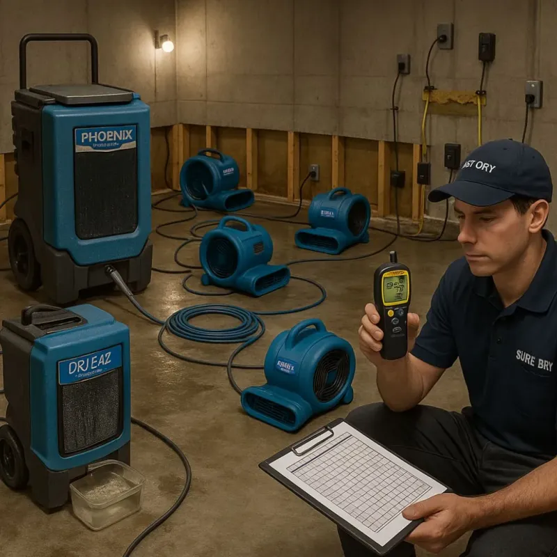 Structural Drying and Dehumidification process in Pioneer Village, KY